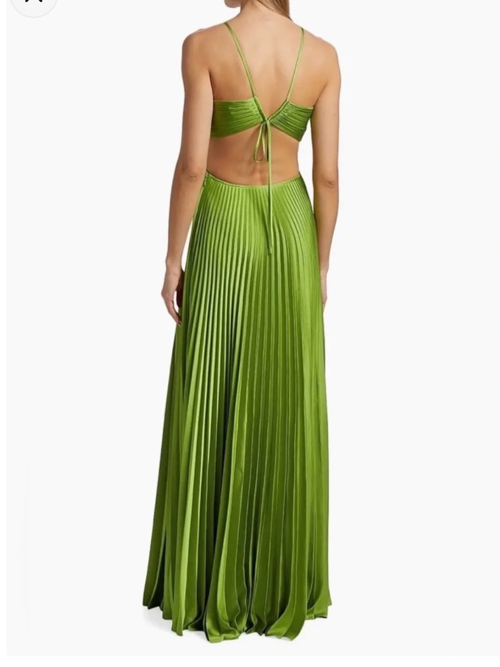 A.L.C. Strapless Pleated Maxi Dress in Lime Green - Picture 2 of 15